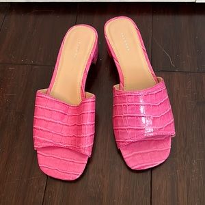 Pink heeled sandals